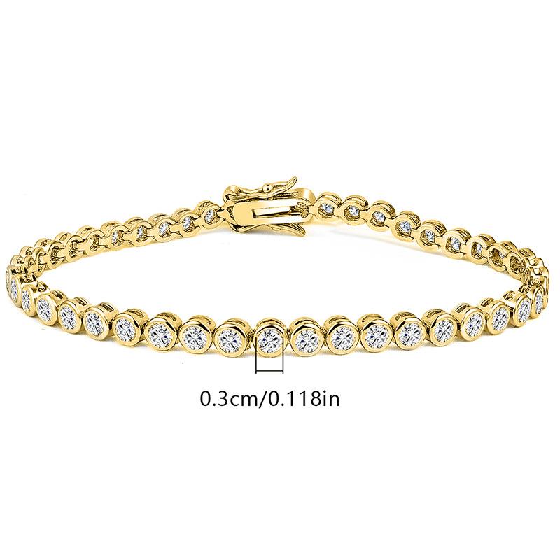 D VVS1 Round Moissanite Tennis Bracelet 3mm4mm5mm 925 Sterling Silver Tennis Stackable Bracelets for Women Men Jewelry