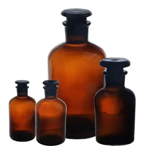 Glass Narrow Neck Bottle Transparent Brown Laboratory Equipment