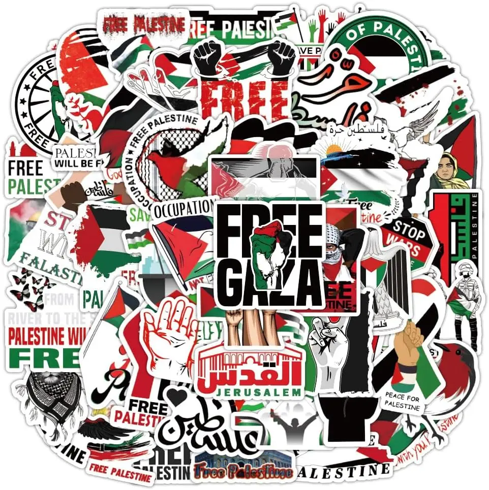 Freedom Vinyl 100pcs Palestine Stickers for Water Bottles, Laptops, Skateboards & More - Durable & Versatile Stickers for Adults & Teens