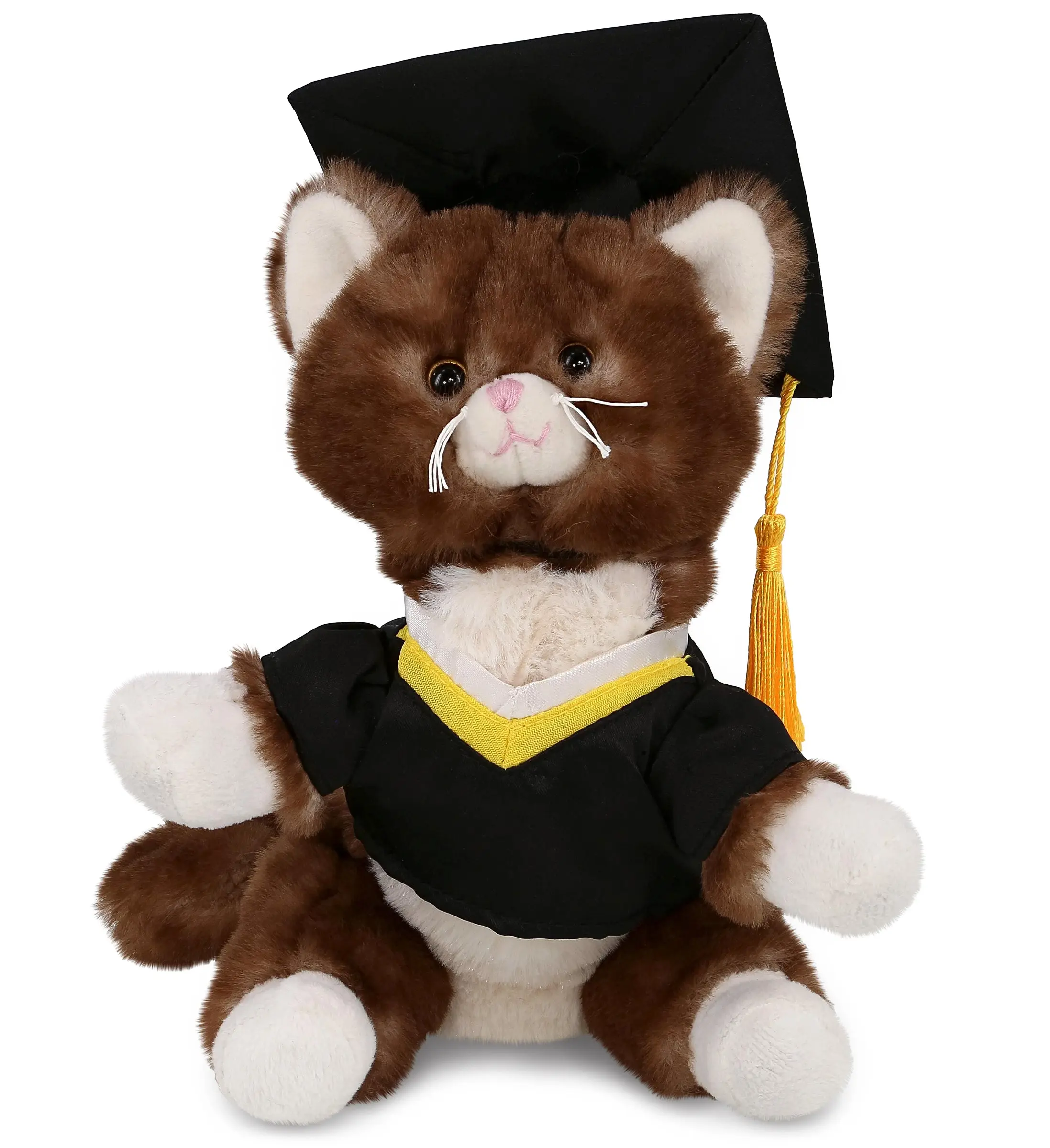 PLUSH GRADUATION - SUPER SOFT PLUSH - BROWN CAT