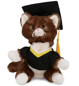 PLUSH GRADUATION - SUPER SOFT PLUSH - BROWN CAT