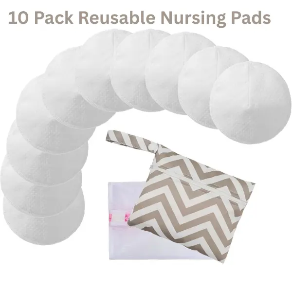 10 Pack Reusable Nursing Pads Washable Bamboo Breast Pads Leakproof Breastfeeding Pads Summer Gift Birthday Gift