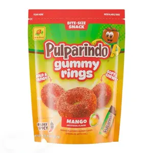 Pulparindo Gummy Rings Mango Flavored Soft & Chewy Candy Sprinkled With Chili Bold Tangy Mexican Traditional Sweet Snack 90z