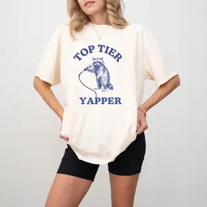 Top Tier Yapper, Meme T Shirt, Retro Cartoon T Shirt, Oversized, Silly Shirts, Tshirt, Unisex Graphic tee, Vintage Graphic Tee, Tshirt Gift for Boyfriend Sweatshit, Tshirt Gift for Girlfriend Sweatshit wear clothes, free shipping