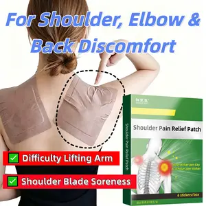 6 Patches Shoulder Relief Plaster, Relieve Shoulder & Shoulder Blade Soreness, Stiffness, Difficulty Lifting Arm, Limited Range of Motion, Arm Ache