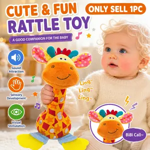 1pc hand-held rattle, early learning material, interactive tactile learning tool, early education companion, shake drum, grip training, suitable for sensory exploration educational supplies