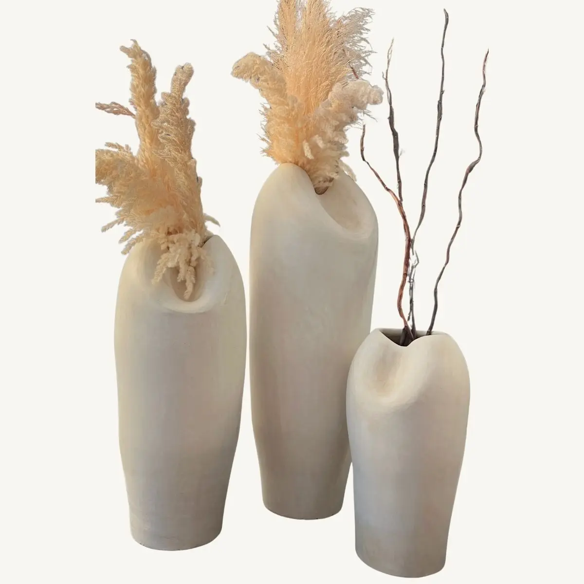Tad Serena | Handmade Moroccan Tadelakt sculptural vase set