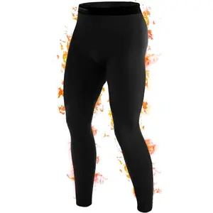 Men's Thermal Compression Pants, Fleece Lined Running Tights Leggings, Athletic Ski Base Layer Bottoms Cold Weather