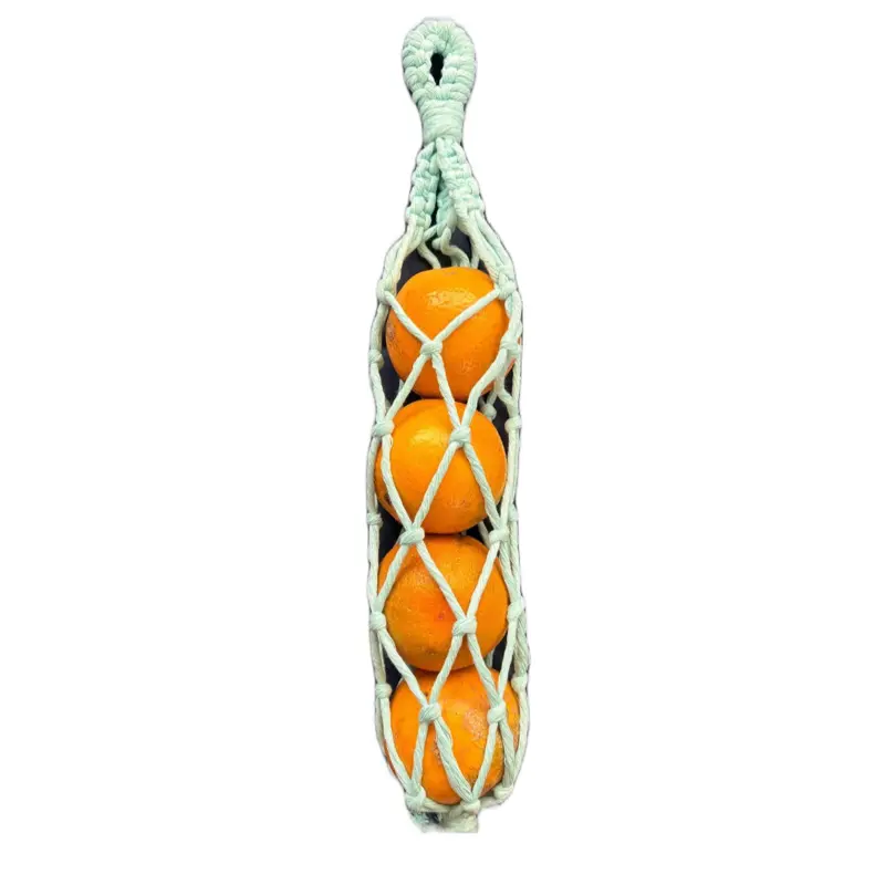StoreLaundry Fruit Vegetable Macrame Holder - Rope Style Organizer for Oranges & More with Sturdy Hook 24 Inches Long Boho Design