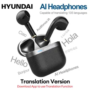 HYUNDAI T02 PRO True Wireless Bluetooth Earbuds HIFI Sound Quality Headset, Waterproof & Sweat Resistant Sports Headphones with Mic Suitable for Music/Phone Calls(Download App to use Translation Function)