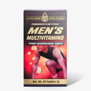 Men’s Multivitamin Supplement for Working Men – Daily Energy & Vitality Support | Standardized Plant Extract | 60 Caplets (1g Each)
