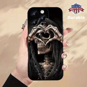 Fun Fashion Creative Interesting Personality Skull Mobile Phone Case Colorful Pattern Printed Mobile Phone Case, Thick Full Body Protection,  Protective Cover, Birthday Or Holiday Gift for Men And Women,  for 16Iphone 15 14 13 12 11 XS X Mini Plus Pro Max