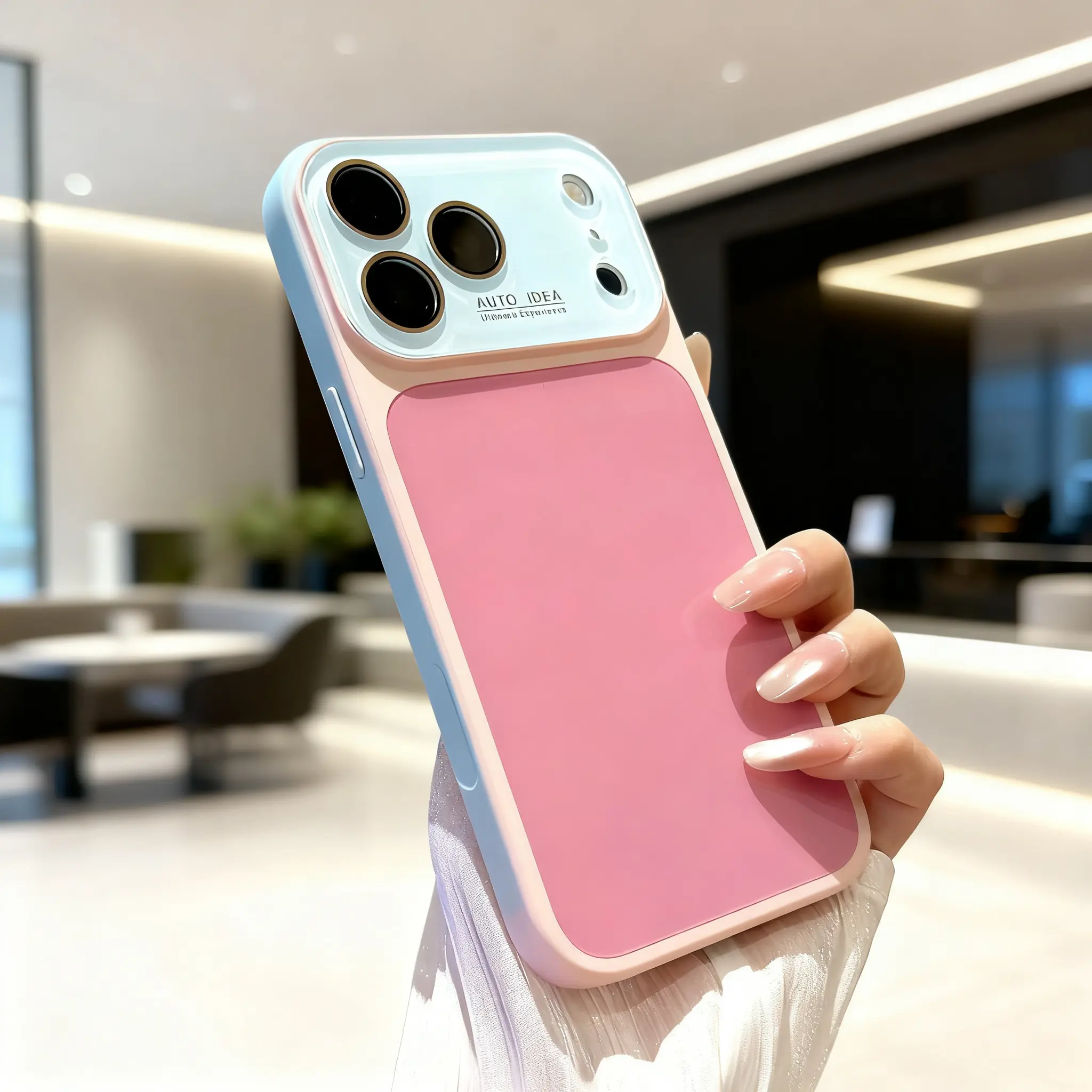 Dopamine Color Block  Pink Designer phone Case, for iPhone 17/16/15/14/13 Pro Max, Tpu  Blend, Full Body Cutout luxury crystal texture girly design cute multi-color everyday protective case candy color-blocking