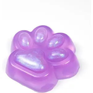 Big Purple Cat Paw Squishy Toy, Large Squeeze Cat Paw Fidget Toys, Cute Kawaii Squishies for Stress Relief Pinch Family Toys Gifts for Adults(Purple)