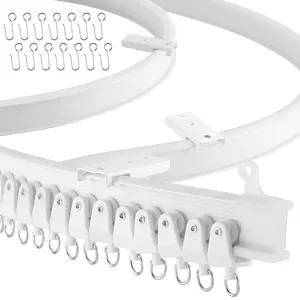 Flexible Bendable Ceiling Curtain Track, Curved Track for Curtains, Room Divider Rail System (4 Meters 13.1 FT), White