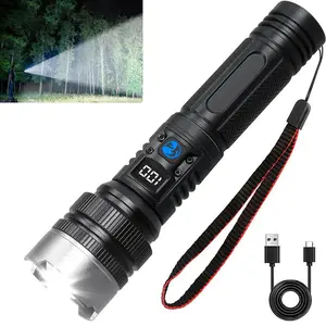 LED Flashlight, 1 Count High Lumen Rechargeable Flashlight, Ipx4 Waterproof Floodlight & Spotlight Flashlight 2-in-1, 3 Lighting Modes for Emergency Camping Hiking Outdoor Home