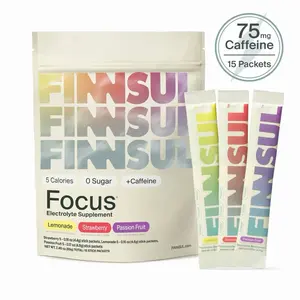 FINNSUL FOCUS Caffeine 15 Packets Electrolyte Drink Mix with Cognizin, Magnesium, Biotin, Vitamin B for Energy, Hydration & Mental Clarity — Supports Memory, Concentration  — Sugar Free, Low Calorie