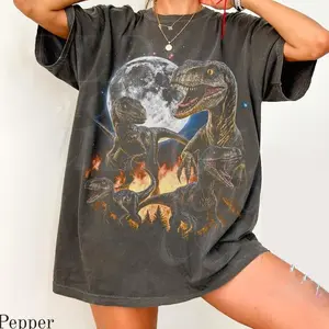 Velociraptor Dinosaur Vintage 90s Style Graphic Shirt, Dinosaur Graphic Comfort Colors Y2k Grunge Tee, Retro Raptor Jurassic Aesthetic