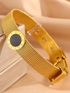 Stainless Steel Strap Bracelet, Roman Numeral Design Bracelet for Women & Men, Trendy All-match & Exquisite Jewelry for Birthday Gift, Trendy Stack Bangle, Stainless Steel Wrist