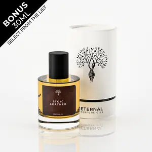 Eternal Perfume Oils – Stoic Leather Perfume Oil for Men & Women, 50ml with Bonus 30ml Bottle of Your Choice