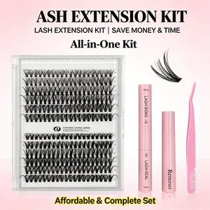 Mixed Length Individual False Eyelashes Kit, Eyelash Extensions 9-17mm DIY Eyelash Extensions, Natural-Looking Eyelash Extensions with Accessories, Self-Grafting Curling Lashes for Women, Makeup Products