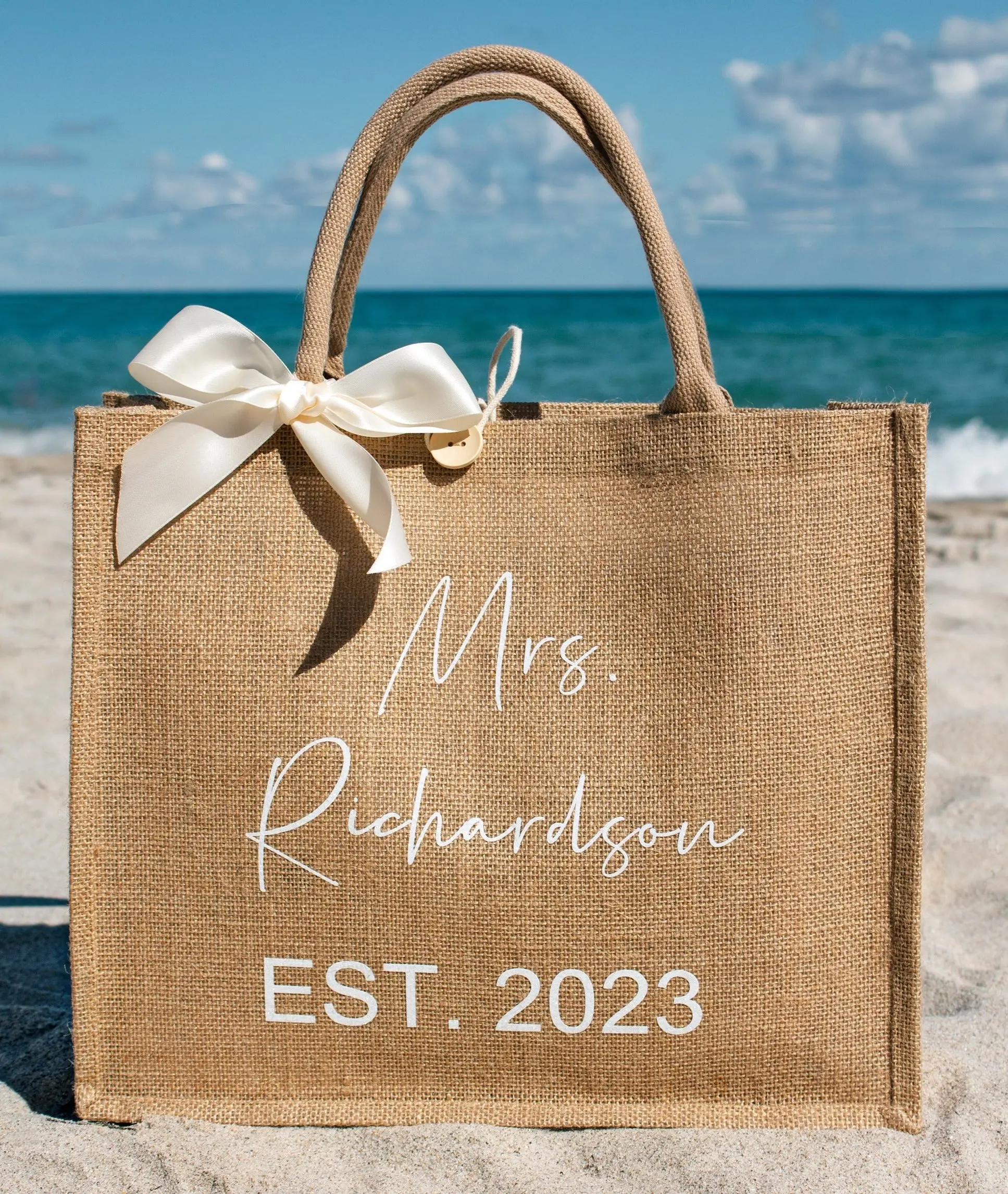 Personalized Mrs Bridal Tote Bag