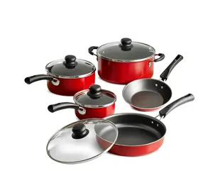 Tramontina 9-Piece Non-stick Cookware Set, Red - Sale