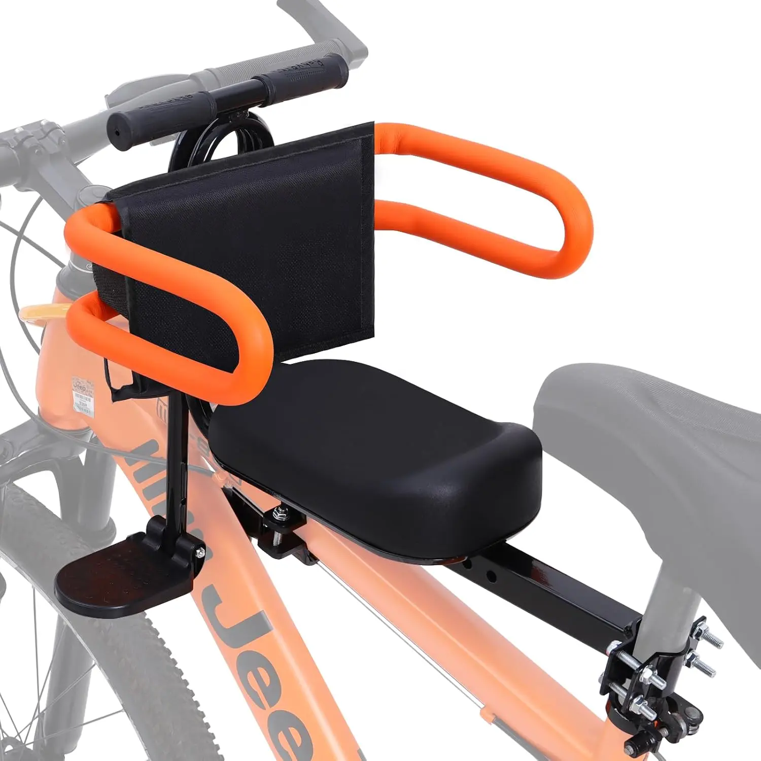 Kids Bike Seat Front Mount Child Bicycle Seat for Children 2-5 Years, Kid Bicycle Seat with Foot Pedals and Handlebar, Detachable Front Mount with Handlebar Attachment for MTB, Bicycle Seats