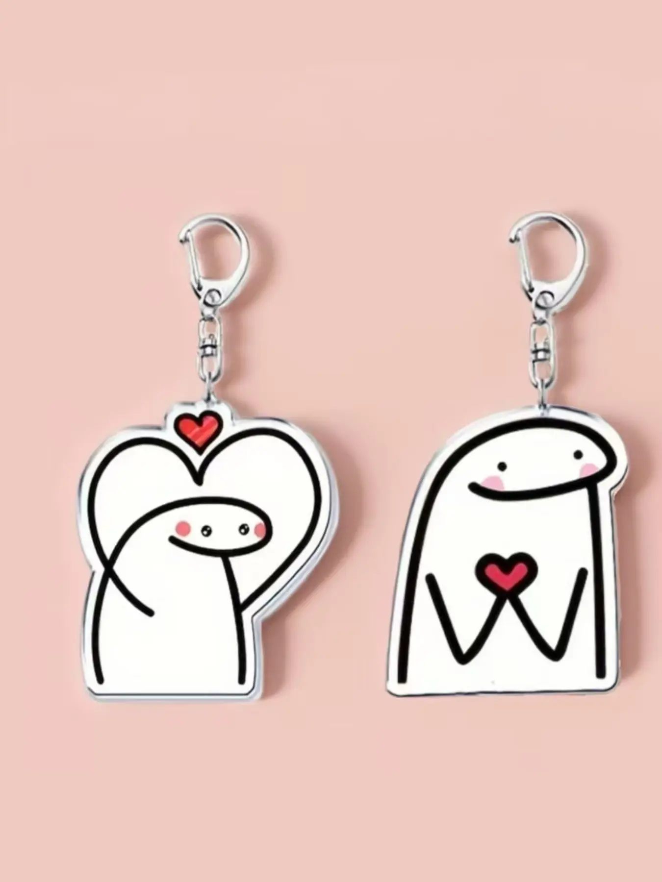Funny Heart Expression Meme Acrylic Keychain, Transparent Cartoon Character Kawaii Keychain, Backpack Pendant, Phone Keyring, Couples/gift