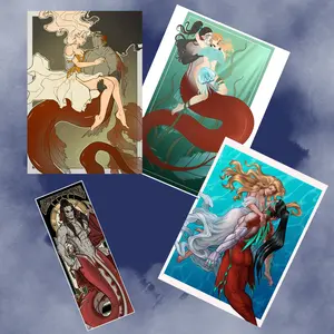 Song of the Abyss - Print Pack + Bookmark - Merman Monster Romance Art Prints