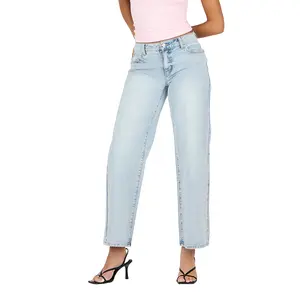 Forever 21 Women’s Rhinestone Heart Embellished Wide Leg Jeans