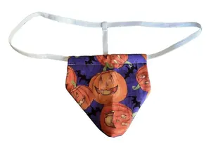 Mens PUMPKIN Jack O Lantern Halloween Gstring Thong Male Sexy Underwear Cotton Menswear