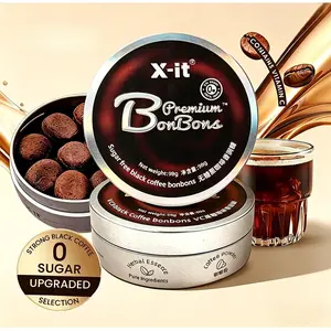 X-it Sugar-free Iced Coffee Candy 98g, Helps Wake You Up When Driving, Rich in VC, Mint Throat Drops, Snack Packaged 98g