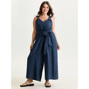 BLOOMCHIC Women’s Plus Size Adjustable Waist-Tie Overalls Jumpsuit [M–6X], 2026 Summer Vibes Swimweek