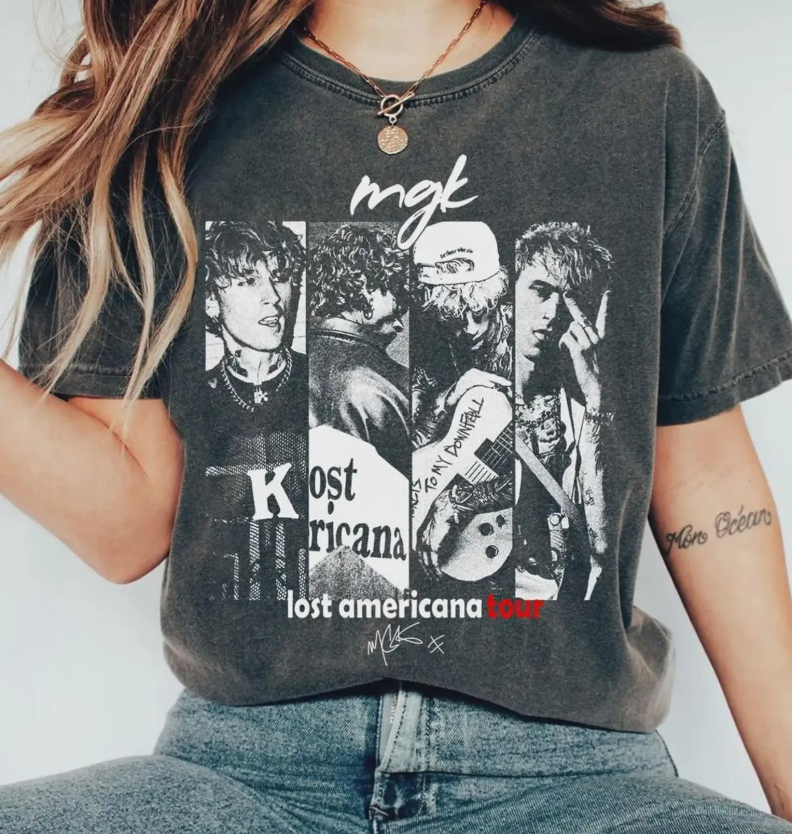 Lost Americana Collage Tee, MGK Tour 2026 Merch, Comfort Colors Graphic Shirt