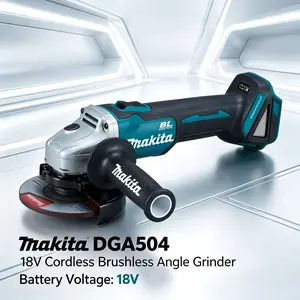 Makita DGA504 18V Cordless Brushless Angle Grinder, 680W, 8500 RPM, 125mm Wheel. With Safety Features And 18V LXT Compatibility, For Metal Cutting, Grinding And Finishing