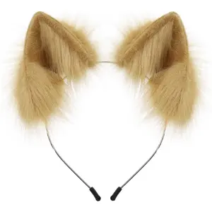 Faux    Ears Headband Furry Fox  Hairhoop Headwear Costume Accessory