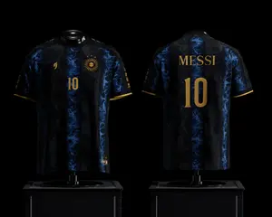 Argentina La Pulga Black Gold Heritage Inspired Men's Short Sleeve Casual Shirt Luxury Graphic Print Fashion Shirt Lightweight Comfortable Casual Wear For Men, Jerseys for Soccer, Game Day Outfit, Ideal Gift for Fans and Players