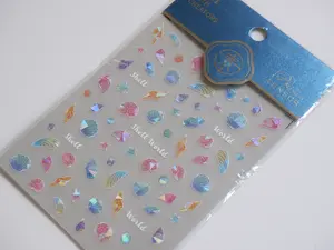 Tomoni Seashell Stickers - Shell & Conch Shapes for Summer Beach Nail Art - Easy Apply, Long Lasting, Glow