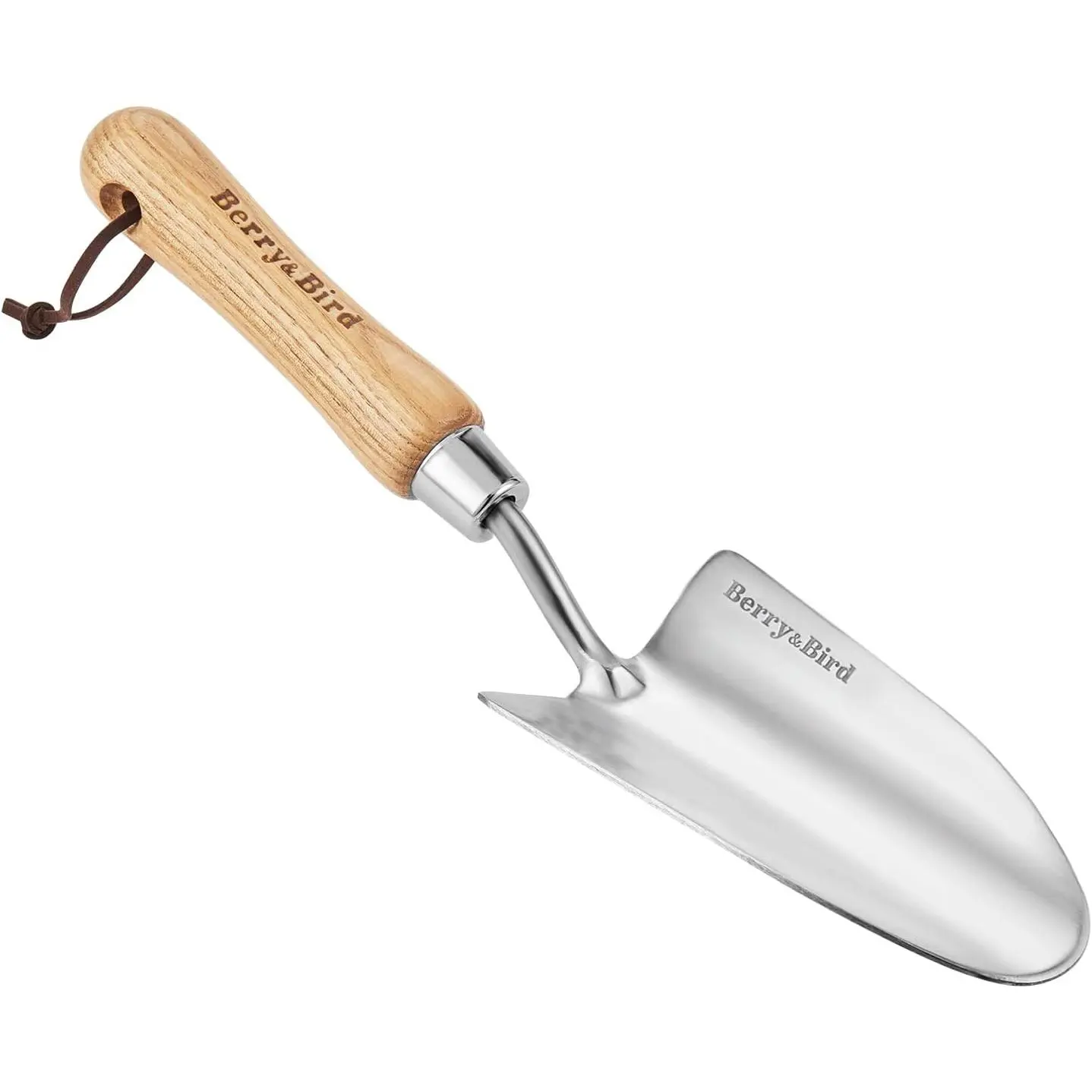 Stainless Steel Garden Trowel - Heat-Treated, Corrosion-Resistant Gardening Hand Shovel with FSC-Certified Ergonomic Wood Handle, Small Potting Soil Scoop for Bonsai Transplanting, Digging Tasks