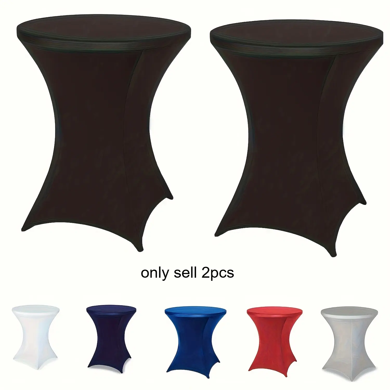 2pcs round top tablecloth/polyester fitted tablecloth/elastic fitted tablecloth/Fitted Table Cover/suitable for dances, holiday parties, banquets, family gatherings and afternoon tea. Party Decoration Supplies