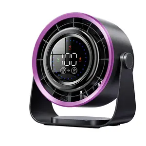 Ultra Quiet Desk Fan for Bedroom Air Circulator Rechargeable Table Fan with Display for Office Kitchen Home Dorm Bedside