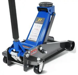3 Ton Low Profile Hydraulic Racing Floor Jack with Dual Piston Quick Lift Pump Heavy Duty Steel Overload Protection 5-13.39 Inch Car SUV Truck, Blue