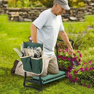 Pleasantly surprised！Upgraded Garden Kneeler and Seat with Soft Pad Foldable Stool for Gardening Heavy Duty 330 lbs Capacity Large Tool Pouches - Foam