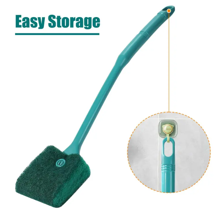 AQUANEAT Fish Tank Cleaning Tools, Aquarium Double Sided Sponge Brush, Algae Scraper Cleaner with Long Handle
