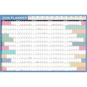 2026 Yearly Wall Calendar - 2026 Wall Calendar 12 Month, Jan 2026 - Dec 2026, 23.1" x 34.6" (Open), Yearly Wall Calendar 2026, Julian Dates, Thick Paper, Double-Sided Round Stickers