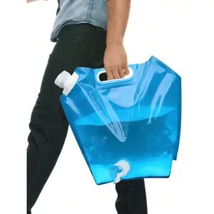 5L/10L Camping Water Bag, Portable Collapsible Water Bucket With Valve, Large Capacity Portable Collapsible Water Container: Ideal For Outdoor Camping, Picnic And BBQ.