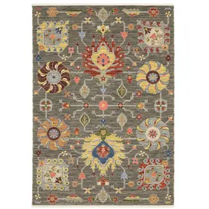 Oriental Weavers Lucca 8111K Grey Multi Traditional Axminster Loomed Rug