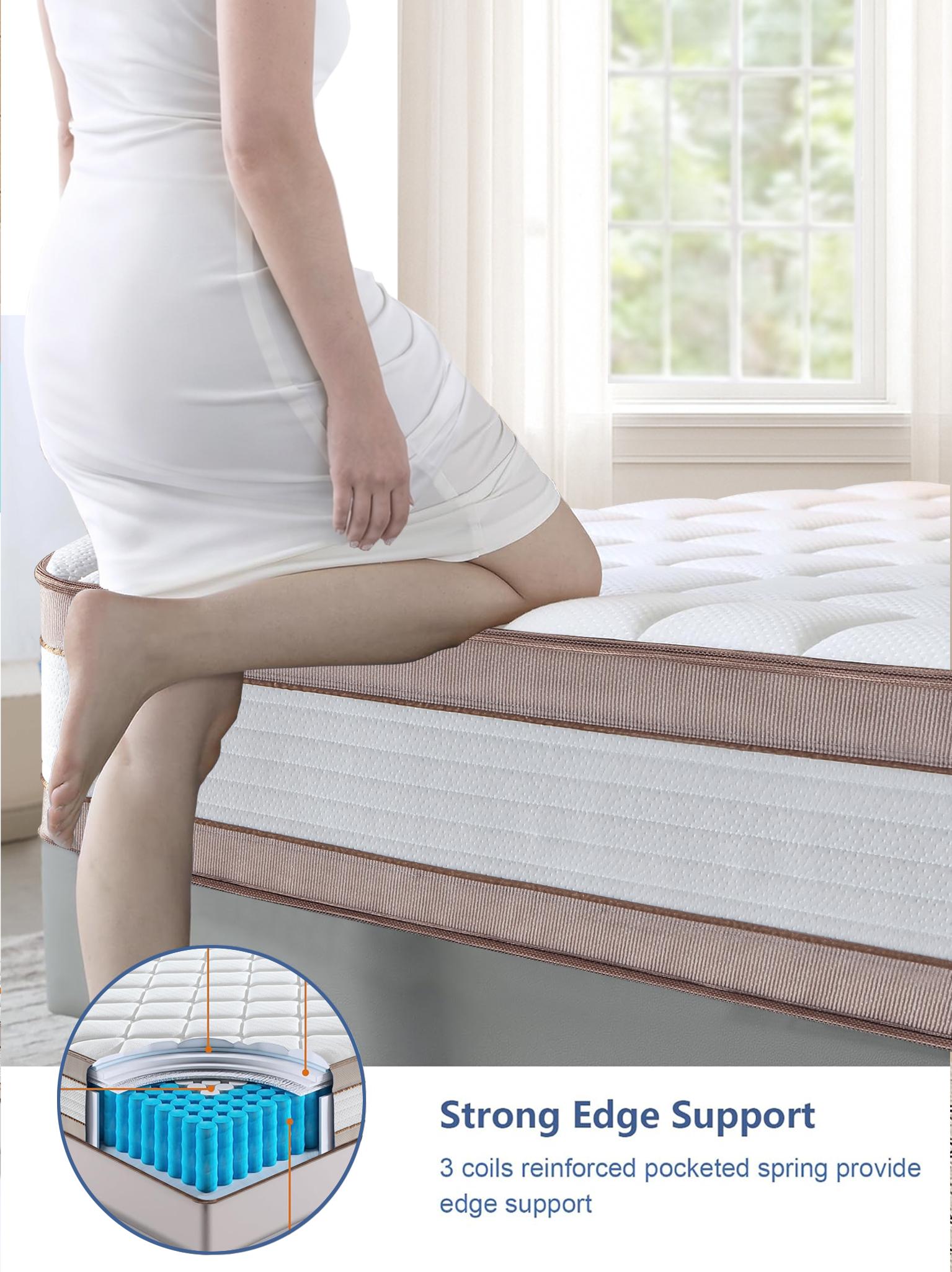 Luxury Medium Firm Pocket Spring Mattress | 2.2mm Strong Support Orthopedic Mattress | Motion Isolation No Partner Disturbance | Back Pain Relief | Breathable Durable Hotel Quality Bed in a Box