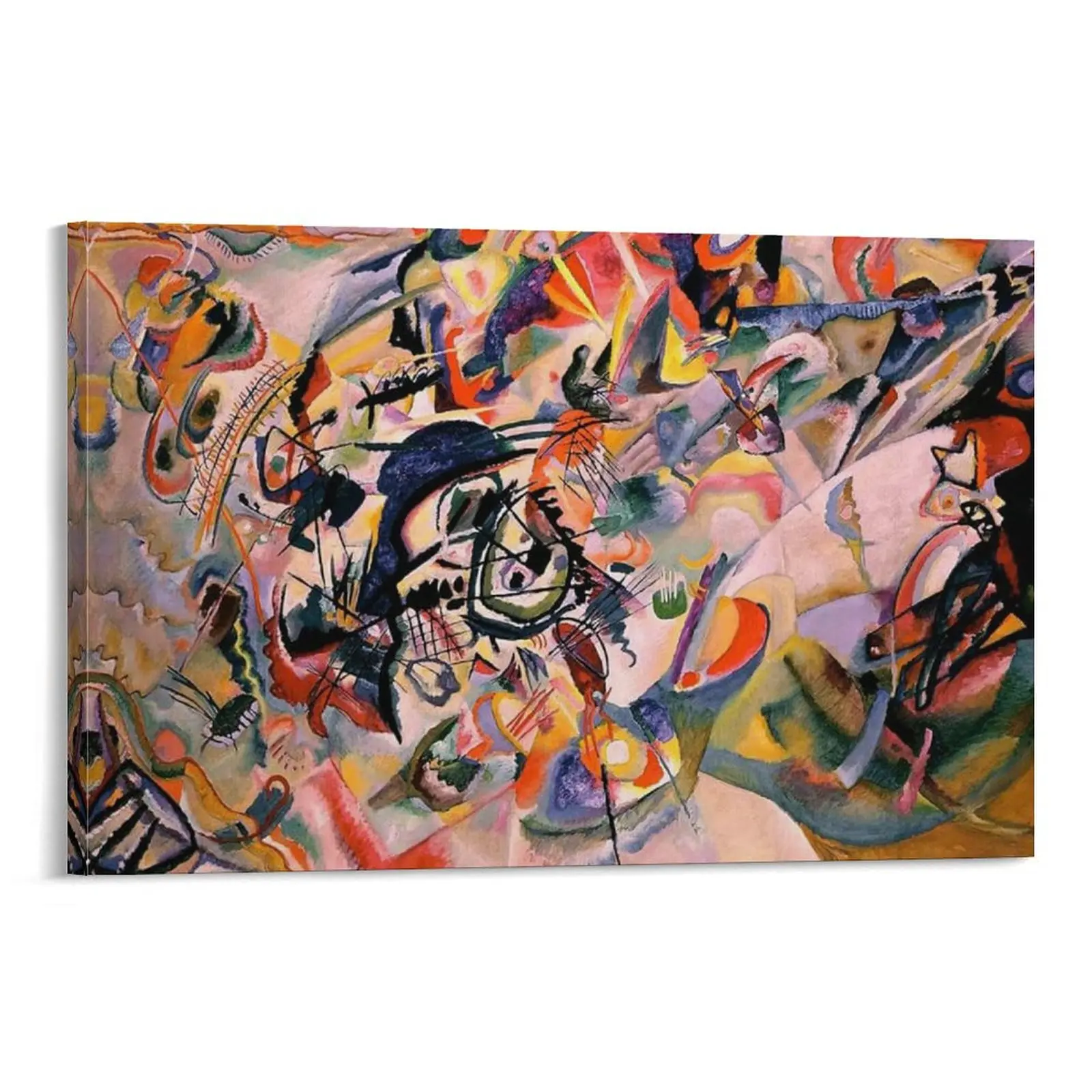 Composition VII, 1913 by Wassily Kandinsky Classic Art Canvas Poster Bedroom Decor Sports Landscape Office Room Decor Gift Frames Ornaments Decoration Photo Wall Artistic Print Frame-Style